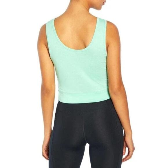 Wildfox Sweat Neptune Green Front Tie Active Crop Tank Top Women's Size M NWT - Picture 2 of 7